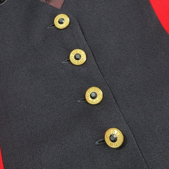 Vtg Criscione Button Front Red Black Vest Sz M - Picture 4 of 11
